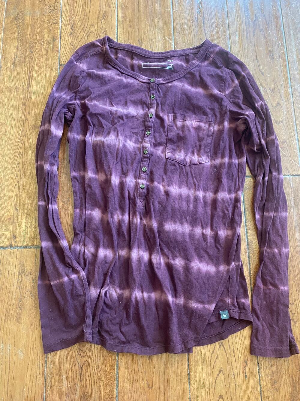 Eddie Bauer 100% Cotton Tie Dye Purple Top